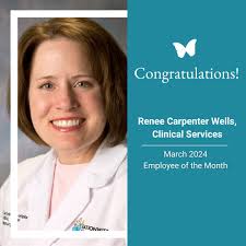 🦋 We're excited to announce that Renee Carpenter Wells is the March  Employee of the month! Her nominator shared, "Renee bridges gaps across the  organization to make sure every patient has the