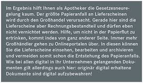 Doch das fällt nun weg. Aufbewahrungspflicht Von Lieferscheinen In Der Apotheke Treuhand Hannover
