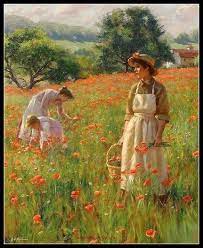 Picking Poppies Counted Cross Stitch Patterns Printable Etsy In 2021 Art Painting Renaissance Art Classic Art