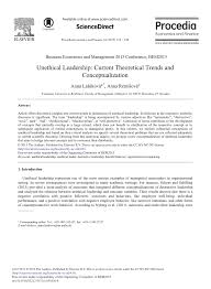 Pdf Unethical Leadership Current Theoretical Trends And Conceptualization