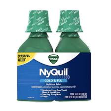 vick nyquil cough cold and flu nighttime relief original liquid 2x12 fl oz