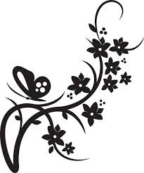 Black And White Vines Clipart Flowering Vine Designs Butterfly Wedding Design With Flowering Vine By Vinylskygraphics 9 Siluetas Flores Estarcido Manualidades