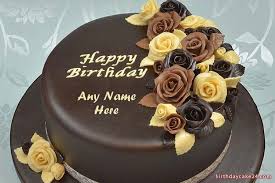 Do not forget to share our birthday cake with name and photo editor online on the social networks. Chocolate Rose Birthday Cake With Name Edit