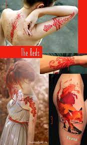 It Would Be Cool To Get Several Small Series Of Tattoos Each In Different Colors From The Color Wheel Red Tattoos Red Tattoo Ink Tattoo