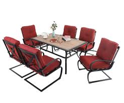 By sunnydaze decor (1) 32 in. 91 Mo Finance Mfstudio Patio Dining Table Set 7pcs 6 Spring Motion Abunda