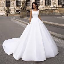 Misshow hat sich auf die. Vestido De Noiva Off Shoulder Plus Size Ball Gown Wedding Dress 2019 White Satin Simple Robe De Mariee Princess Hochzeitskleid Buy At The Price Of 213 98 In Aliexpress Com Imall Com