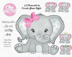Elephant Girl Clip Art Watercolor Watercolor Baby Elephant Etsy Elephant Clip Art Baby Elephant Drawing Baby Elephant