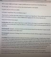 Select the text that you want to double space, go to the. Write A Paper Maximum Length 2 Pages Double Spac Chegg Com