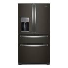 36-inch W 26 cu  ft  4 Door Refrigerator in Black Stainless WRMF7736PV Whirlpool