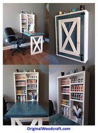 Vintage Look Folding Murphy Arts And Crafts Table Diy Interior Furniture Space Saving Furniture Craft Table