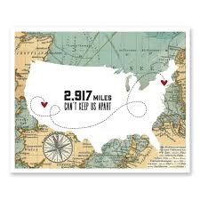 Birthday Gift Ideas For Long Distance Boyfriend Vintage Long Distance Map Long Distance Relationship Gifts Distance Relationship Gifts Long Distance Birthday Gifts