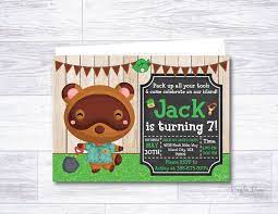 Animal Town Animal Crossing Birthday Invitation Etsy Birthday Invitations Animal Crossing Happy Birthday Banners