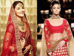 5 Lehenga Looks Of Alia Bhatt That Prove She Will Be The Most Beautiful Bride Ever The Times Of India Keeping the skirt of the lehenga red, saniya opted to go for a solid blue sleeveless blouse. 5 lehenga looks of alia bhatt that