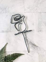 Wire Rose Wall Hanging Wire Wall Art Home Decor Wall Decor Rose Decor Flower Wall Art One Line Art Wall Hanging Wire Wall Art Wire Art Sculpture Rose Wall