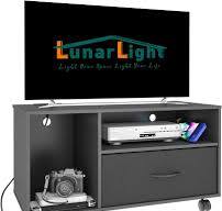 【在庫セール】LunarLight テレビ台 幅109.5奥行28.6高さ36.8cm テレビボード ローボード コンセント付き 布製引き出し付き  多機能収納ボックス 収納棚板調整可能 32型 42型 55型テレビ適合 収納 組立簡単 工具不要 耐震転倒防止 Amazon｜LunarLight  ...
