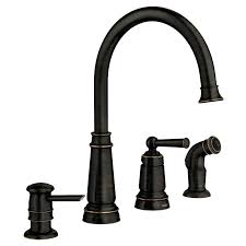 Related:kitchen sink faucet 4 hole 3 hole kitchen faucet. Moen Edison Mediterranean Bronze 1 Handle Deck Mount High Arc Handle Kitchen Faucet In The Kitchen Faucets Department At Lowes Com