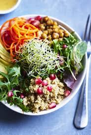 Lunch Buddah Salat Bowl Teller Gabel Avocado Kichererbsen Salatsauce Granatapfel Karrotten Gesund Rezepte Bowle Rezept Und Essen Ohne Kohlenhydrate
