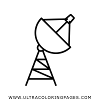 Coloringpages101 com printable rocket in space pdf usa printables: Satellite Dish Coloring Page Ultra Coloring Pages