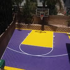 This is in the backyard of a beautiful house built in 1906. Amazon Com Modutile Outdoor Basketball Half Court Kit 20ft X 24ft Lines And Edges Included Made In The Usa Beige Gray Sports Outdoors