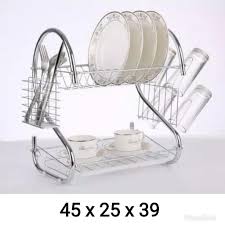 Rak piring minimalis yang dibuat dari stainless steel akan membuat dapur anda terlihat lebih elegan. Rak Piring 2 Susun Stainless Minimalis Rak Piring Minimalis Modern Stainless 2 Tingkat Lazada Indonesia