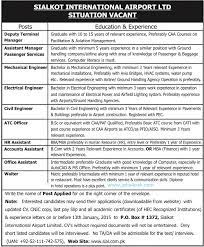 Jobs In Sialkot International Airport Limited For Deputy Terminal Manager Mechanical Engineer And Assistant Http Job Ads Computer Literacy Jobs In Pakistan