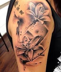 Half sleeve tattoo for girls. 35 Pretty Lily Flower Tattoo Designs For Creative Juice