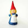 The local garden gnome has decided to strike a lotus position and stop and smell the roses. 1