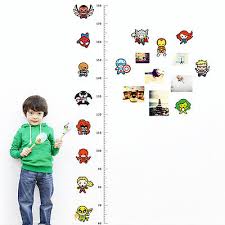 Fashion Cartoon Character Height Chart Measure Wall Sticker