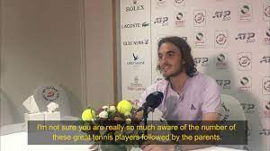 Stefanos tsitsipas' bio, age he was born on august 12, 1998, in the suburbs of athens, greece, to a greek father and a russian mother who both worked as coaches at a summer resort in greece. Stefanos Tsitsipas Is Grilled By His Mother In His Post Semi Final Press Conference In Dubai Youtube