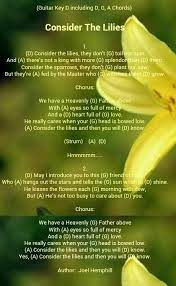 Consider The Lilies By Joel Hemphill Lyrics To Live By Gospel Song Lyrics Gospel Song
