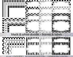 Black White Doodle Frames And Labels Digital Borders Clipart By Poppydreamz Doodle Frames Black And White Doodle Clip Art Borders