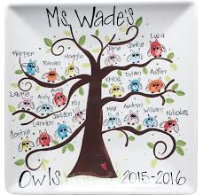 Owl Thumbprint Platter Owl Teacher Gifts Thumbprint Art Class Art Projects