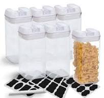 CHEER COLLECTION 6 Piece Food Storsage Plastic Containers ...