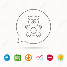 teddy bear icon baby toy sign plush animal symbol calendar