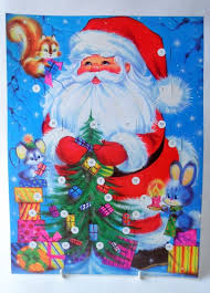 Santa Advent Calendar 1970 S Retro Christmas Cards Glitter Christmas Cards Vintage Christmas