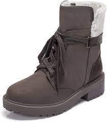 You can also find a variety of materials to choose from, like leather or sheepskin. Amazon Com Camel Womens Fashion Mid Calf Boots Lace Up Low Heel Work Combat Booties Side Zipper Winter Martin Boot With Faux Shearling Lined Mid Calf