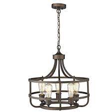 Zeyu 5 Light Industrial Round Chandelier 20 Inch Farmhouse Kitchen Pendant Light For Dining Room Oil R Round Chandelier Kitchen Pendants Dining Room Lighting