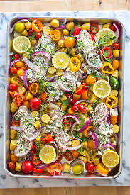 Herby Feta Lemon Chicken And Veggie Sheet Pan Dinner Recipe Lemon Chicken Sheet Pan Dinners Recipes Dinner