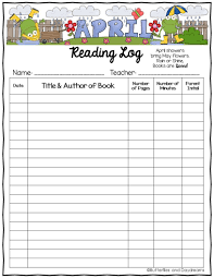 Reading Log April Showers Reading Logs April Reading Reading Comprehension Skills