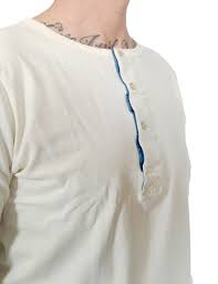 Schwanen utilizes circular knitting, or loopwheeler machines from the 20's and 50's to create modern reproductions of vintage knitwear. Blue Blanket X Merz B Schwanen Ms1 Mens Henley 1 1 Arm Nature
