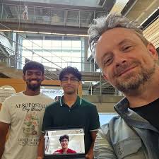 Incoming GT first year students and Distance Math Program alumni Moiz  Fakhri, Aditya Lagu, and Tarun Devi are teaming up with Dr. Mayer to enter  the 10th annual international mathematical modeling challenge:
