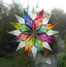 Weihnachtsdeko Fensterstern Nr 10 24cm Aus Dickem Papier Ein Designerstuck Von Sternchentraum Weihnachtsstern Basteln Basteln Weihnachten Weihnachtsstern