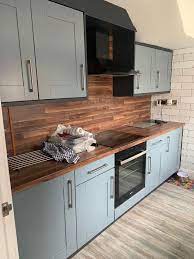 Pale grey kitchen with wood worktop ukc upcoming squirrel. Squirrel Grey Kitchen Kitchen Tile Inspiration Grey Kitchen Cabinets Kitchen