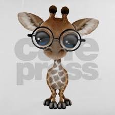 Cute Curious Baby Giraffe Wearing Glasses Pillow S By Crazy Cute Creatures Cafepress Cute Animal Drawings Cute Creatures Animal Drawings