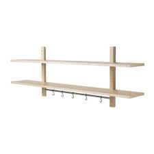 Varde Etagere Murale 5 Crochets Bouleau 140x50 Cm Ikea Plank Wandrek Ikea