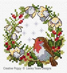 Click here to see more children cross stitch patterns. Lesley Teare Designs Christmas Robin Cross Stitch Pattern