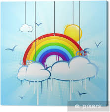 These versions are displayed for testing and reference purposes. Tableau Sur Toile Ciel Arc En Ciel Avec Des Nuages Et Soleil Pixers Nous Vivons Pour Changer