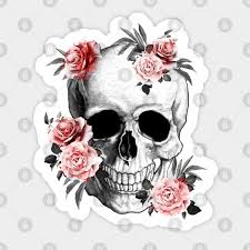 Ich habe den nagel nicht gefeilt so der einfach angemalt. Skeleton Floral Flower Skull Roses Flower Skull Floral Sticker Teepublic