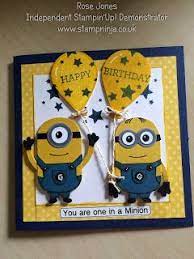 One in a minion / greeting card / 250gsm greeting card. Stamp Ninja Minions Birthday Card Minion Card Minion Birthday Card Birthday Card Craft