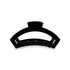 Open Jet Black Medium Claw Hair Clip